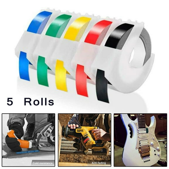 5PCS for Dymo 3D Embossed Tape 9mm Label Tape Compatible for Motex Printer