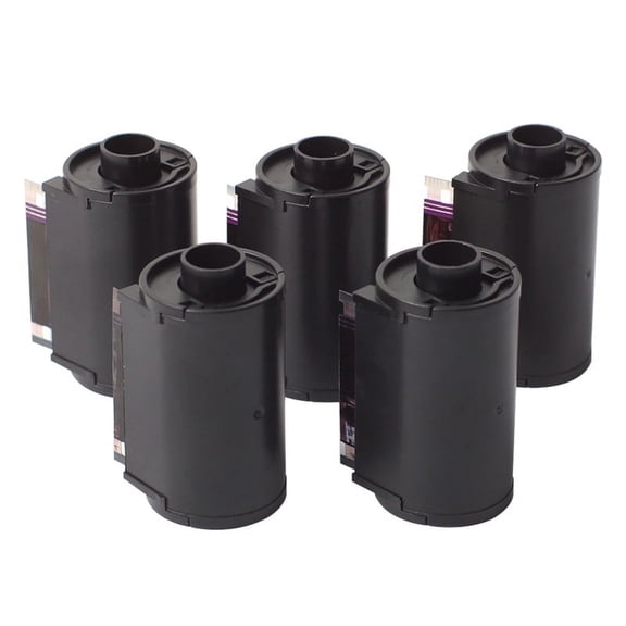 5PCs Reloadable Empty Film Canisters 35 mm Plastic Film Canister Holder Camera Reel for All Brands 135 Hand Roll Film Negative