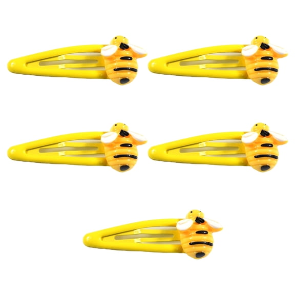 5PCs Whimsical Bee-shaped Hair Clips, ABS Girls Hairpins, Multi-color Kids Safe Daily Accessories