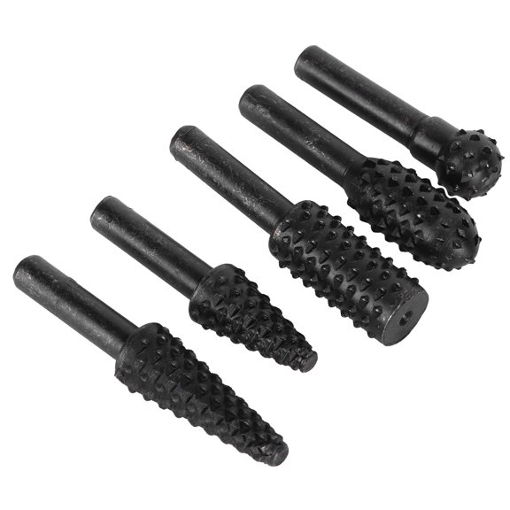 5PCs set Wood Carving File Rasp Woodworking Special Shaped Rotating Embossed Grinding Head
