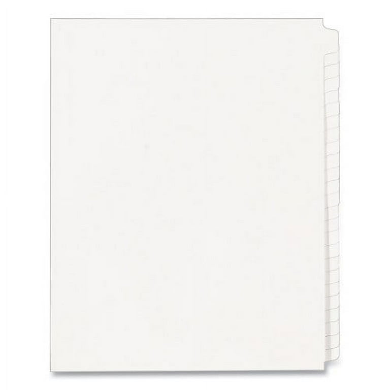 Blank Tab Legal Exhibit Index Divider Set, 25-Tab, 11 x 8.5, White, 1 Set Blank Tab Legal Exhibit Index Divider Set, 25-Tab, 11 x 8.5, White, 1 Set