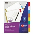 thumbnail image 1 of 5PK Avery Write and Erase Big Tab Paper Dividers, 8-Tab, 11 x 8.5, White, Assorted Tabs,1 Set (23079), 1 of 1
