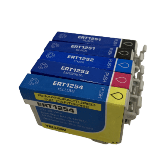 5PK BCMY Ink Cartridge for Epson 125 1251 - 1254 - Fits Epson Stylus NX125 127 130 230 420 530 625 320 323 325 520