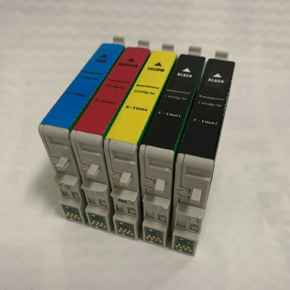 5PK BCMY Ink Cartridge for Epson T0601 - T0604 - Fits Epson Stylus CX3800 3810 4200 4800 5800F 7800 DX3800
