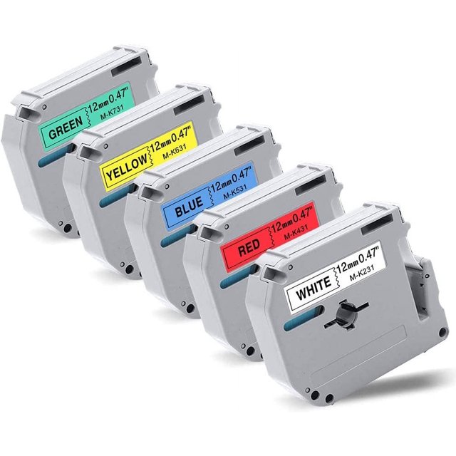5PK Compatible Brother MK231 MK231731 12mm Multicolour Label Tape