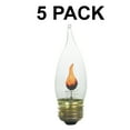 thumbnail image 1 of 5PK Flickering Flame Standard Light Bulbs - 3W Realistic Candle Flicker E26, 1 of 1