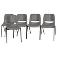 thumbnail image 1 of 5PK Gray/Black Stack Chairs, 1 of 4