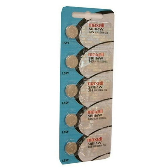 Maxell Watch Battery Button Cell SR1116W 365 Pack of 5 Batteries