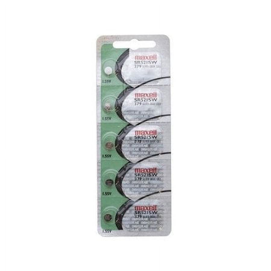 5PK Maxell Silver Oxide Watch Battery SR521SW Low Drain Replaces 379
