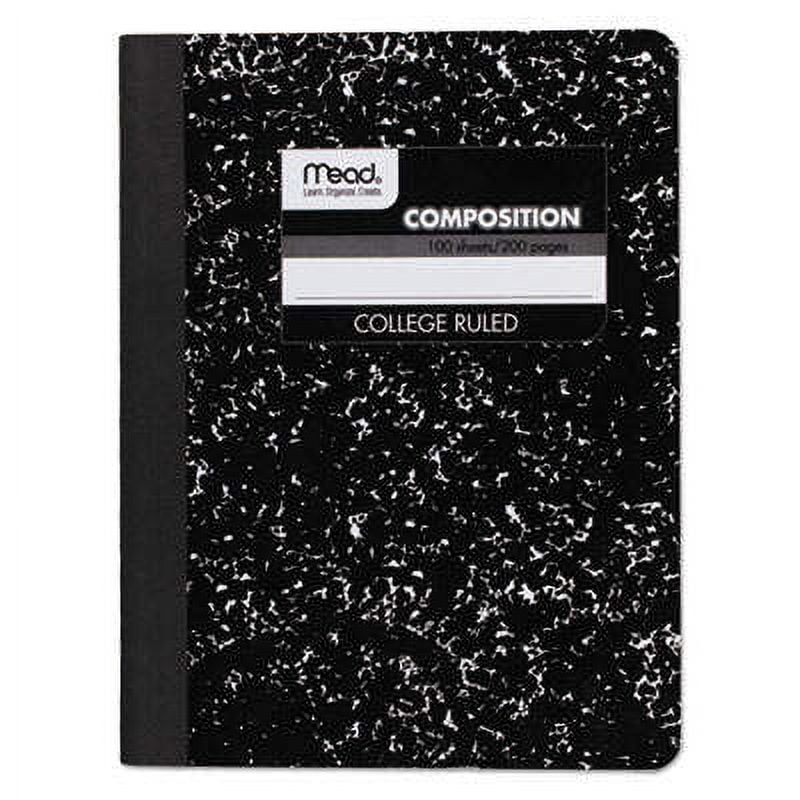 5PK Mead Square Deal Composition Book, Medium/College Rule, Black Cover, 9.75 x 7.5, 100 Sheets (09932)