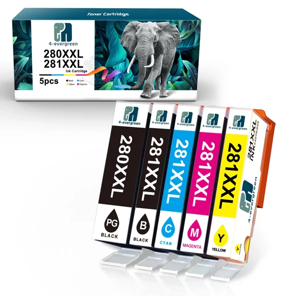 5PK PGI-280 XXL CLI-281 XXL Ink for TS8120 TS9120 PGI280 CLI281 XL