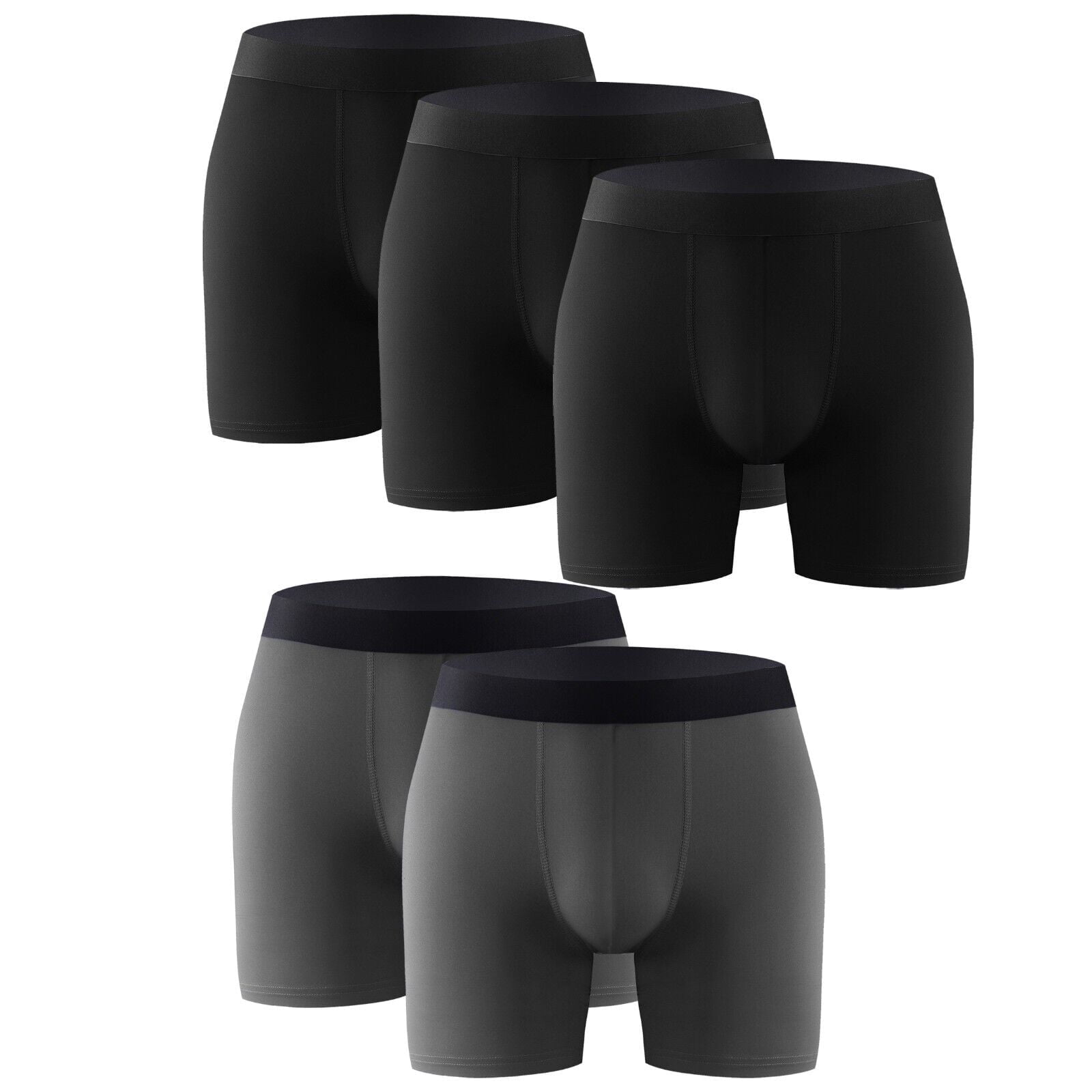 5PK Performance Mens Boxer Briefs Polyester Underwear Size Small M