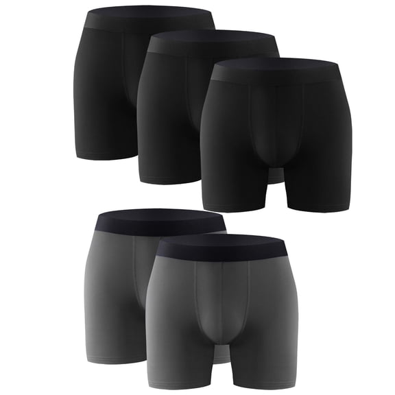 5PK Performance Men's Boxer Briefs Polyester Underwear Size Small, Medium, Large, XL & XXL