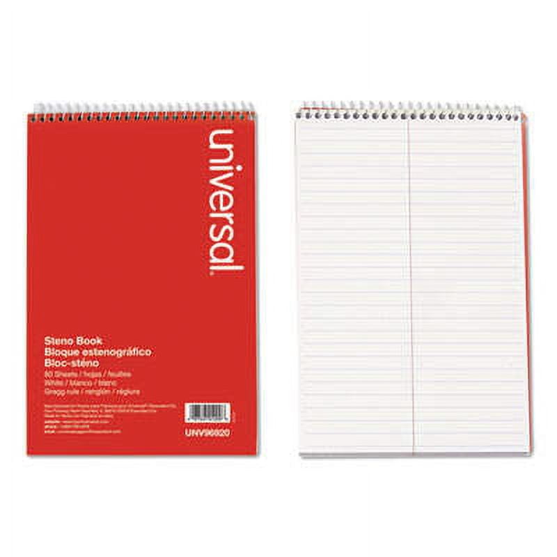 5PK Universal Steno Pads, Gregg Rule, Red Cover, 80 White 6 x 9 Sheets (96920)