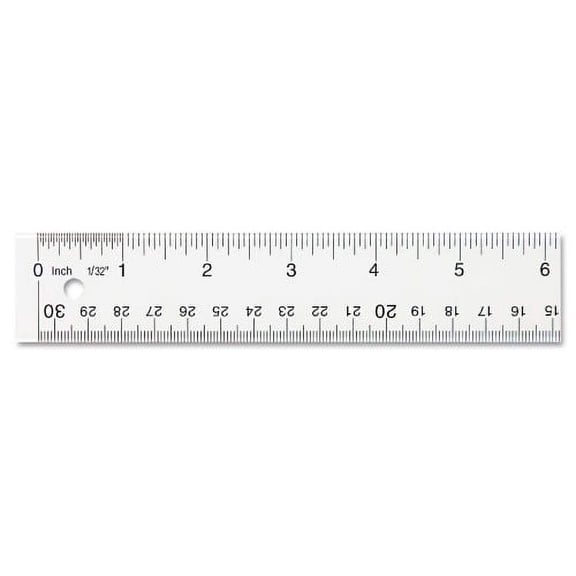 5PK Westcott Clear Flexible Acrylic Ruler, Standard/Metric, 12" Long, Clear (10562)