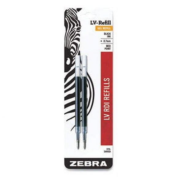 5PK Zebra JF Refill for Jimnie, Sarasa, ecoSarasa, Orbitz, Z-Grip and GR8 Gel Roller Ball Pens, Medium Conical Tip, Black Ink, 2/Pack (87012)