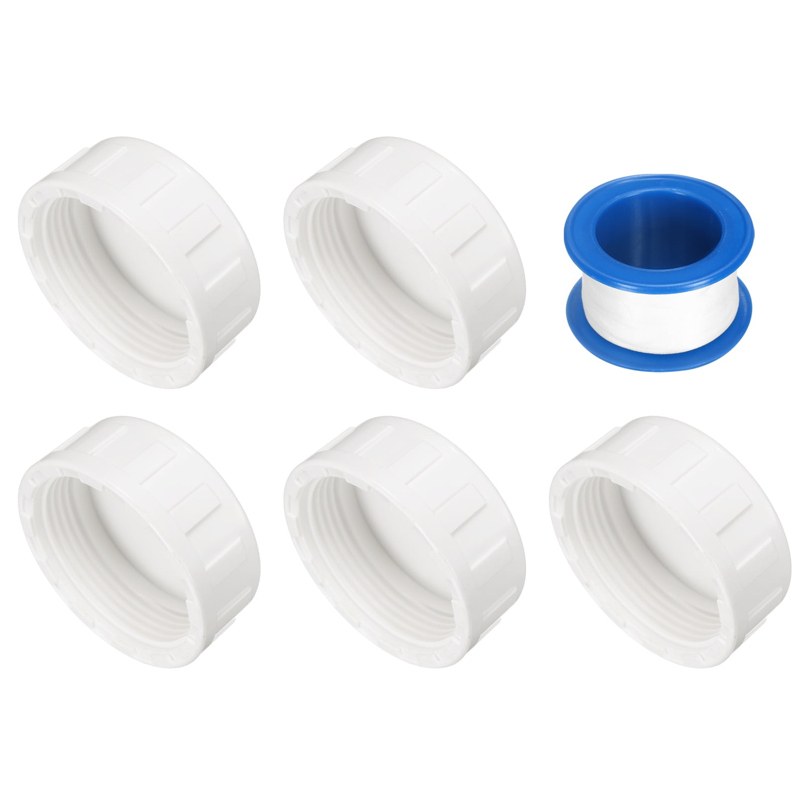 5Pack 1-1/2 Inch PT Female Thread Pipe Fitting Cap, Cleanout Water ...