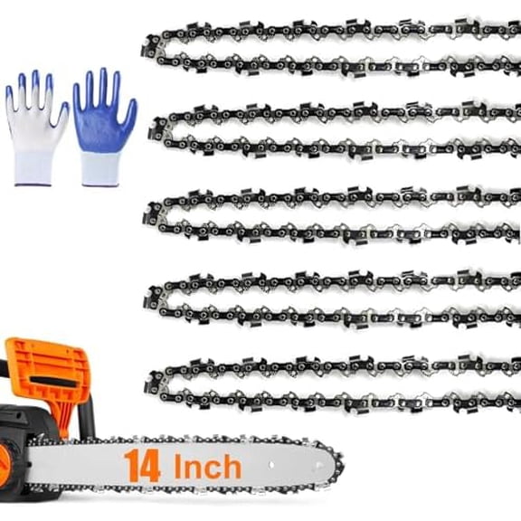 5Pack 14 Inch Chainsaw Chain 52 Drive Links 3/8" LP Pitch .050" Gauge Fits Husqvarna 120, Echo CS-310, Ryobi RY3714, Craftsman, Poulan, Homelite and more$$Tools