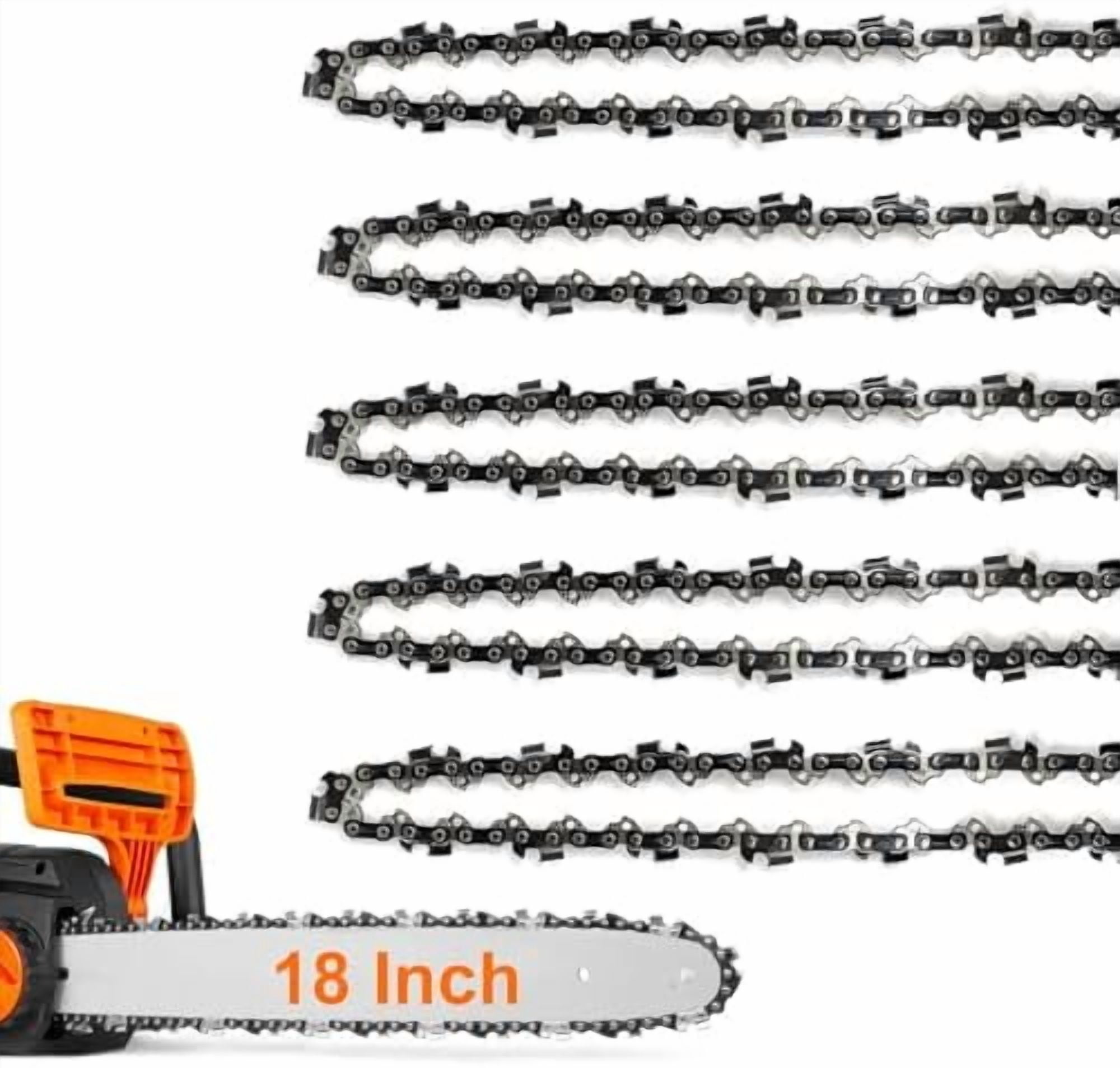 5Pack 18 Inch Chainsaw Chain 62 Drive Links 3/8" LP Pitch .050" Gauge Fits Poulan Pro 18 Inch Chainsaw Chain, Oregon, Echo, EGO AC1800, Craftsman, McCulloch, Remington, Kobalt and more$$Tools