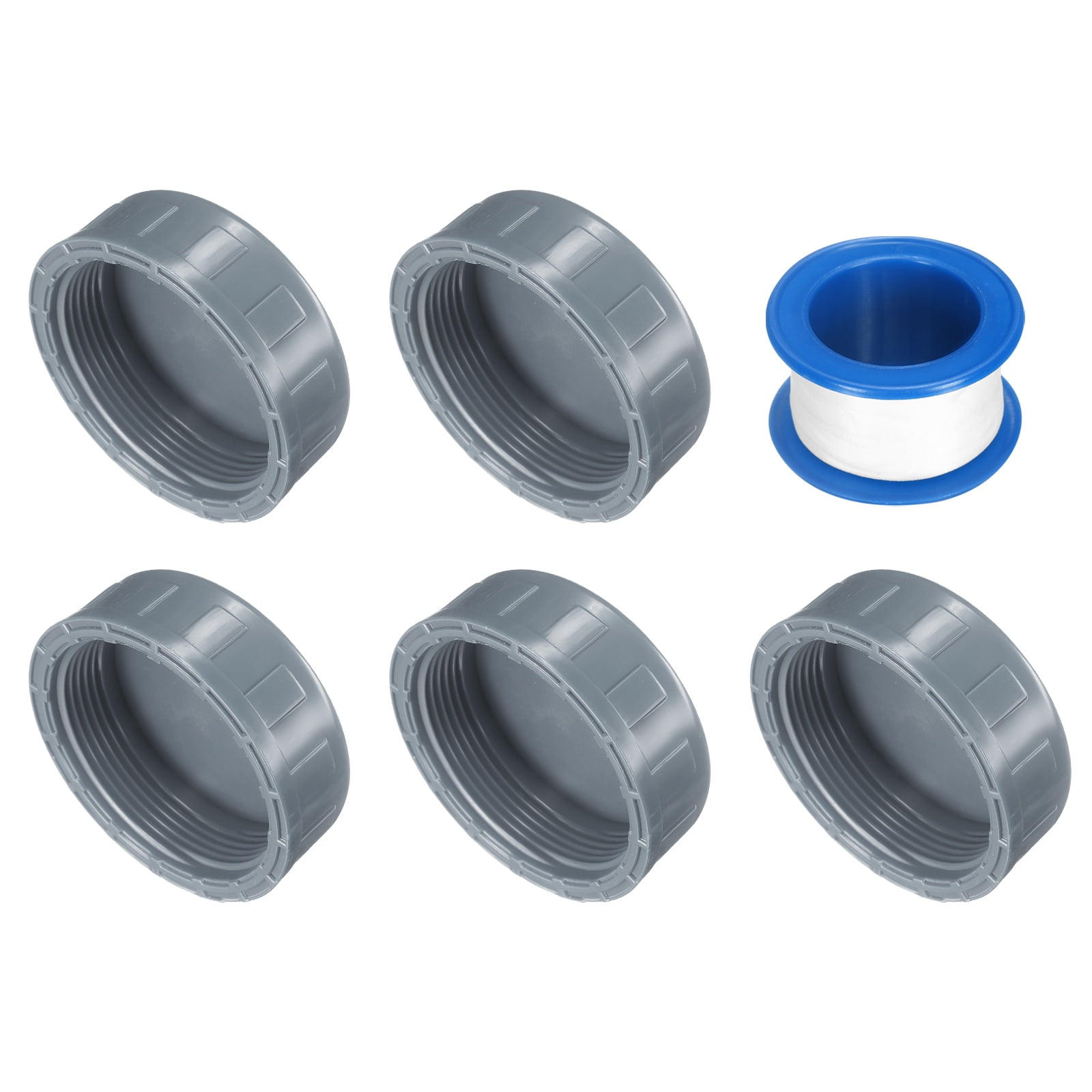 5Pack 2 Inch PT Female Thread PVC Pipe Fitting Cap, Cleanout Water ...