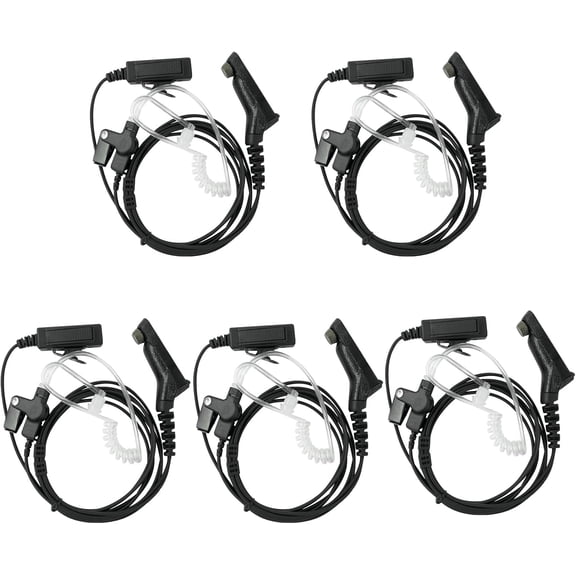 5Pack XPR7550 XPR6550 Earpiece Earphone Headset with PTT Mic for XPR7550e XPR6350 XPR7350 XPR7580 XPR7380 XPR6380 APX4000 APX6000 APX7000 APX8000