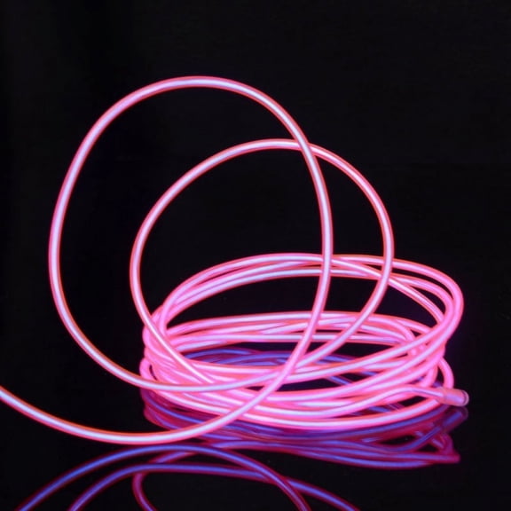 5Pack 2M LED Neon Strip Lights EL Wire Lights Kit Battery Powered Rope Lights Pack Drivers High Brightness for Cosplay Dress Handcraft Cosplay Party Decoration, Pink