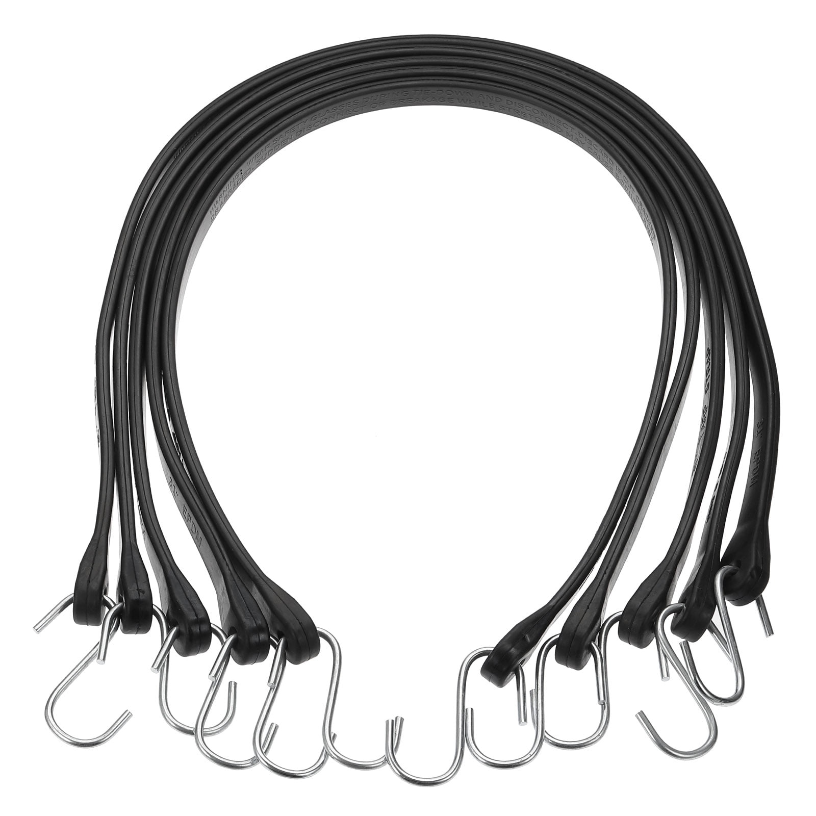 5Pack 31" Bungee Cords with Hooks for Securing Tarps Cargo Trucks Canvases, Black