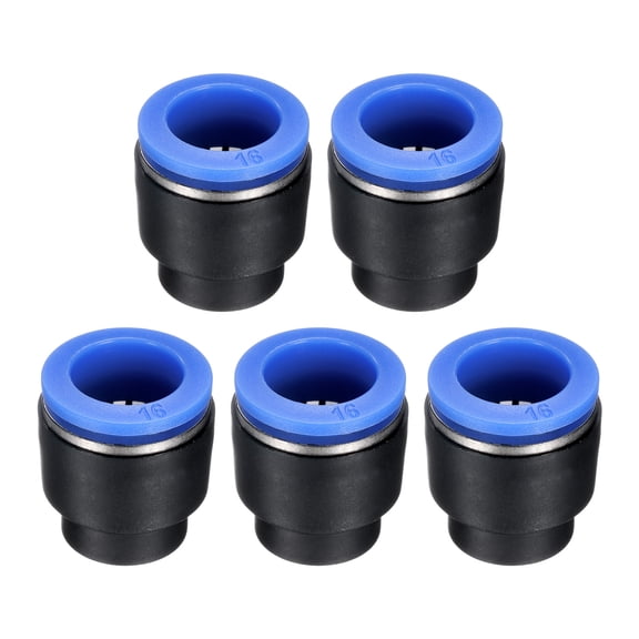 5Pack 5/8"(16mm) Tube OD Push-to-Connect Fittings Plug, Cap Style Pneumatic Blanking Plugs, Leak-Proof Air Push Connectors for Compressed Air Systems