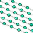 thumbnail image 1 of 5Pack 5 Yards Rhinestone Chain, Green Beaded Chain with Silver Plated Brass, 1 of 6