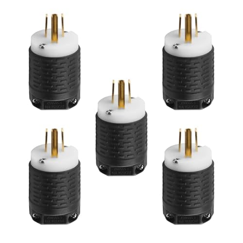 5Pack 5266-C 15 Amp 125v Male Plug End Replacement 3 Prong Replacement Compatible with Leviton PlugsIndustrial Grade Grounding Plug-125V 2P 3W SB Heavy Duty AC Plugs for Leviton 5266-C Plug$$Tools