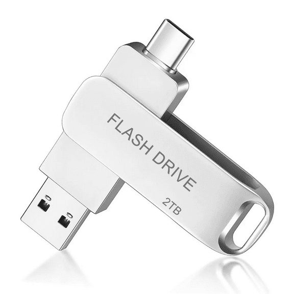 USB Flash Drive 2T/1864G Dual Type C + USB A Portable Thumb Drive for Smartphone Tablet Computer Mac