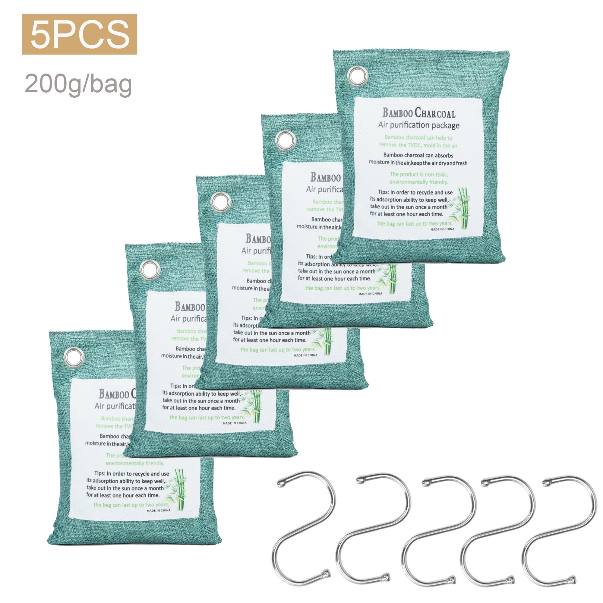5Pack Air Purifying Bag Charcoal Bag Odor Eliminator Natural Air