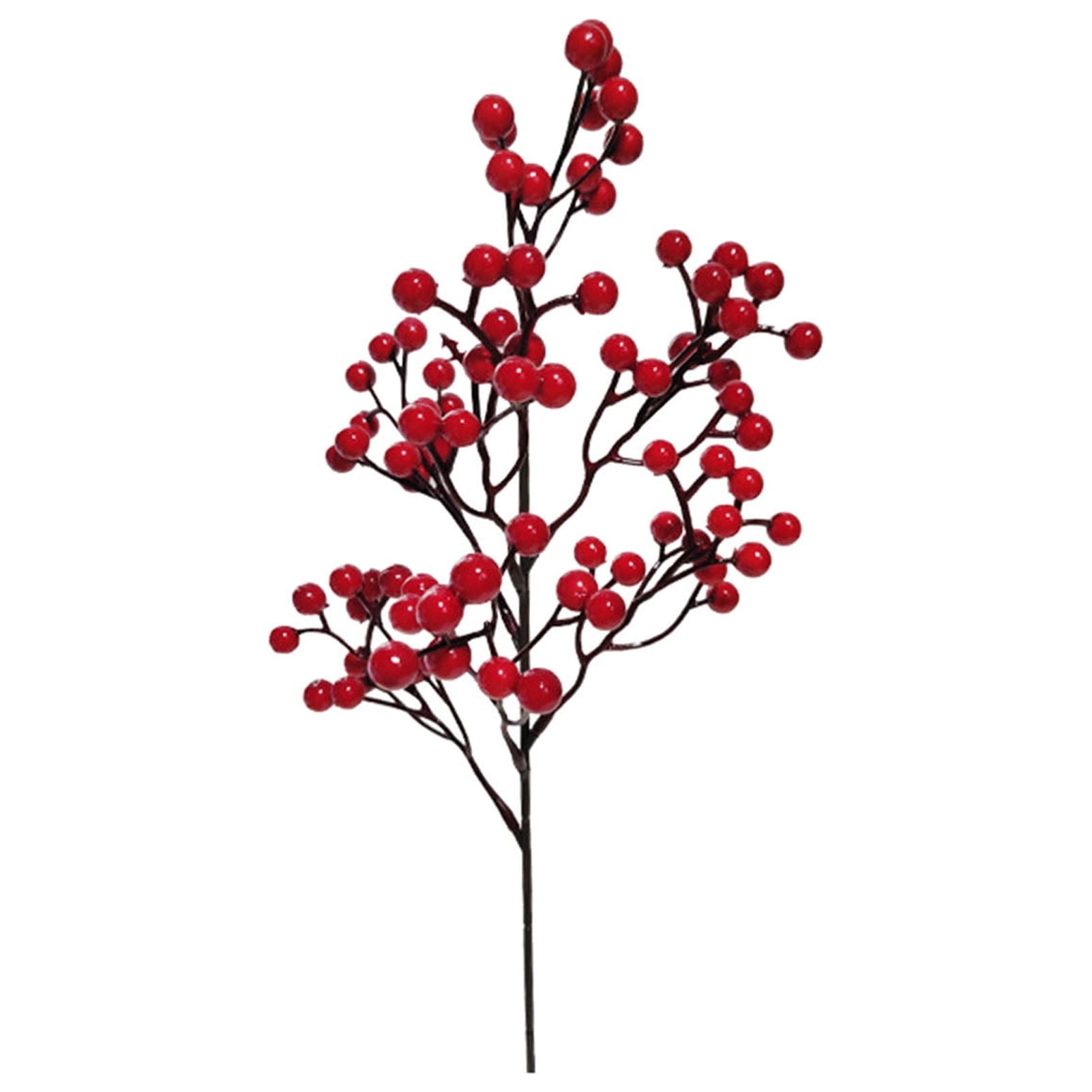 5Pack Artificial Red Gold Berry Stems Christmas Red Berry Picks Holly