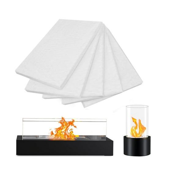 5Pack Ceramic Fiber Insulation Wool Wick Sponge,11.8x7.87In Ceramic Wool Wick for Tabletop Fire Pit,Suitable for Ethanol Fireplace Fuel