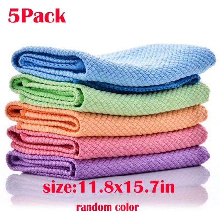 5Pack Cleaning Cloth Reusable Microfiber Towel, Lint Free Cleaning Cloth, Suitable For Glass, No Watermark, Tableware, Mirror