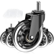 5Pack Creeper Wheels 3Inch Heavy Duty Swivel Caster Wheel Replacement Roller Blade Swivel Castor for Creeper Service Cart Stool Post Mount, 360 Degree No Noise, Safe for Hardwood Floors & Carpet