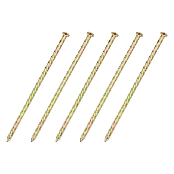 5Pack Fence Deck Nails, 7-1/16" Carbon Steel Spiral Deck Nail, Color Zinc