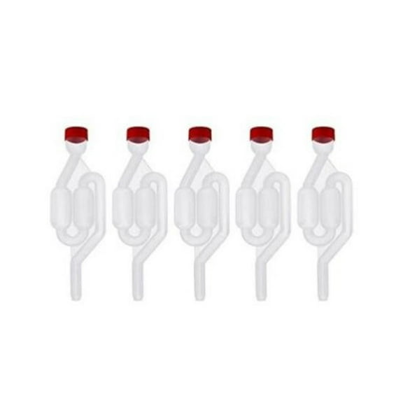 5Pack Fermentation Airlock,Twin Bubble Fermenting Improved High Transparency S Shape