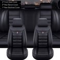 thumbnail image 1 of 5Pack Full Set Car Seat Covers, PU Leather Full Surrounded Protector Pad - Waterproof, Anti-Scratch & Fade-Resistant, Universal Fit for Most Sedans, SUVs & Pick-up Trucks(Black), 1 of 15