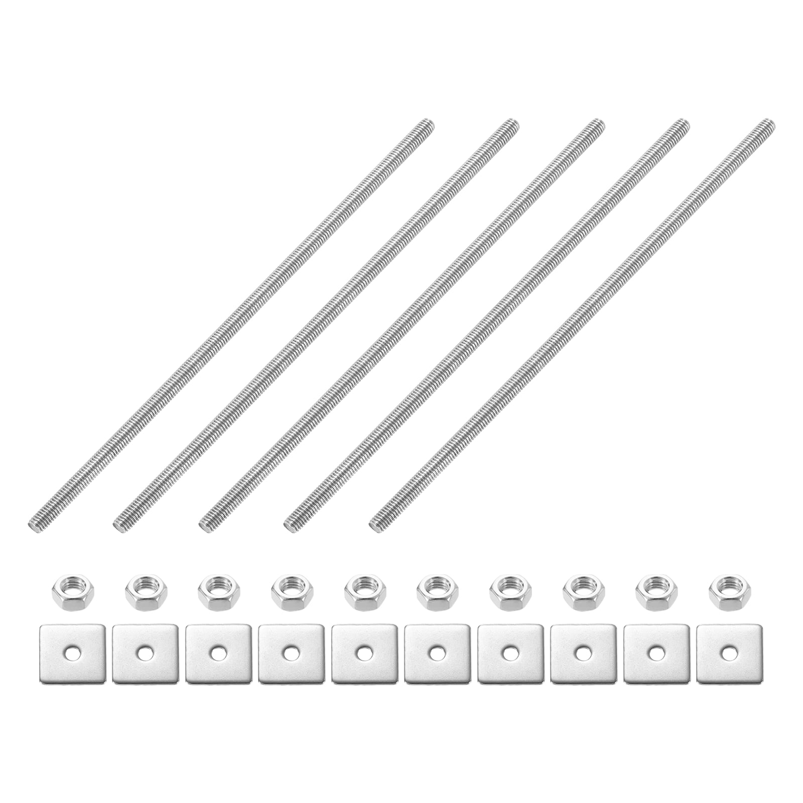M3 Rod 5Pack Fully Threaded Rod, M3 x 100mm 304 Stainless Steel with Nuts ...