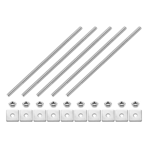 5Pack Fully Threaded Rod, M4 x 160mm 304 Stainless Steel with Nuts Washers