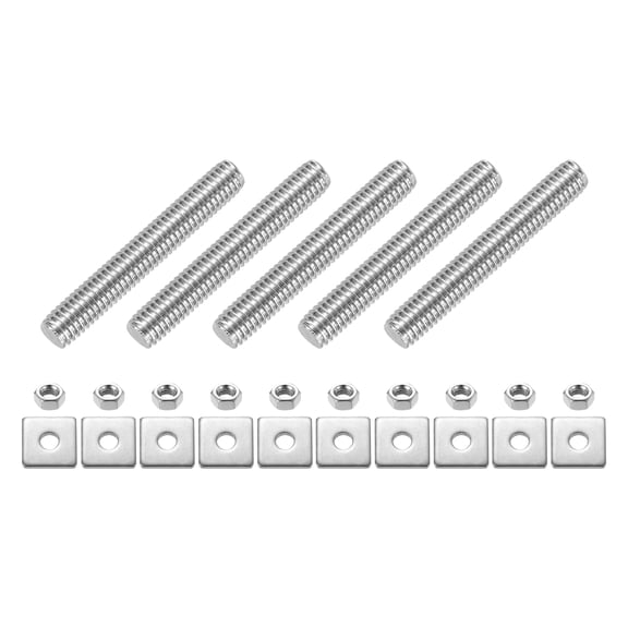 5Pack Fully Threaded Rod, M6 x 40mm 304 Stainless Steel with Nuts Washers