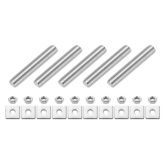 5Pack Fully Threaded Rod, M8 x 45mm 304 Stainless Steel with Nuts Washers