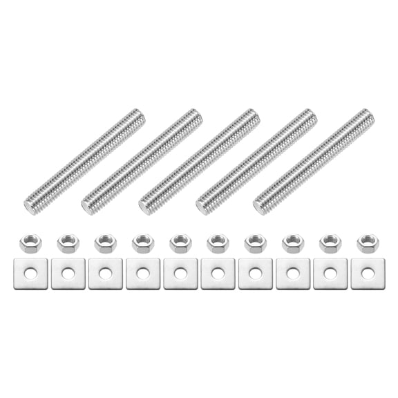 5Pack Fully Threaded Rod, M8 x 60mm 304 Stainless Steel with Nuts Washers