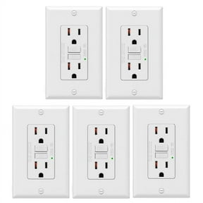 5Pack GFCI Outlets 15 Amp,Non-Tamper ,Decor GFI Receptacles with LED Indicator, Plastic+Metal2146