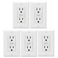 5Pack GFCI Outlets 15 Amp,NonTamper ,Decor GFI Receptacles with LED