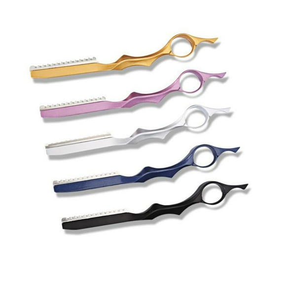 SkyAuks 5Pack Stainless Steel Hair Cutting Tool Layering Scissors, Hair Thinning Razor Styling Razor for Home Professional Use with and Ergonomic Design for Thinning Bangs Shaving and Cutting
