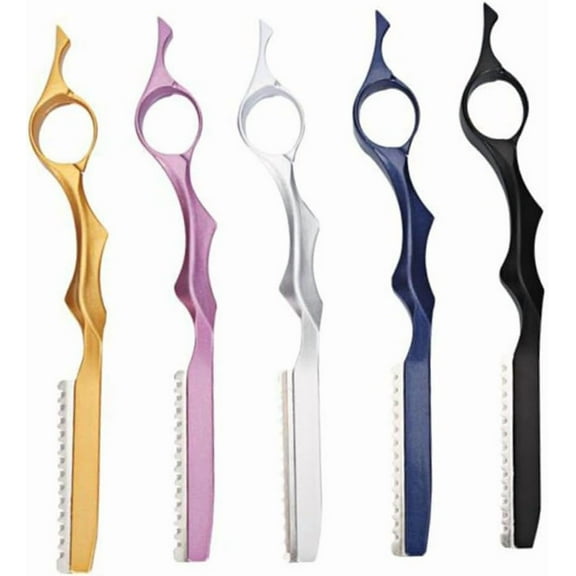 5Pack Hair Cutting Tool Layering Scissors, Hair Thinning Razor Styling Razor for Home Professional Use with Stainless Steel Material and Ergonomic Design for Thinning Bangs Shaving and Cutting