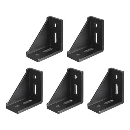 5Pack Inside Corner Bracket Gusset, 77x77x40mm 4080 for 4040 Series Aluminum Extrusion Profile Black