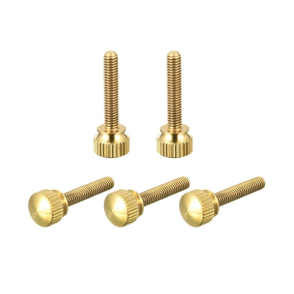 5Pack Knurled Thumb Screws, M4x25mm Brass Shoulder Bolts Stepped Grip Fasteners